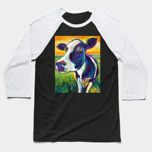 Colorful FARM COW by Robert Phelps Baseball T-Shirt